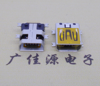 山东迷你USB插座,MiNiUSB母座,10P/全贴片带固定柱母头