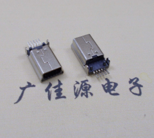 山东MINI USB公头 5pin端子贴板带柱 10.7mm体长