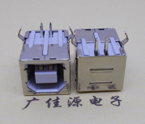 山东USB BF90度母座 打印机接口 卧式插板DIP白胶