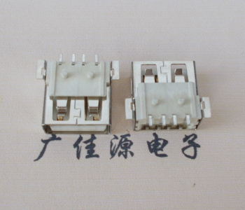 山东USB AF方形脚 贴片母座 1.0/1.2柱子直边接口