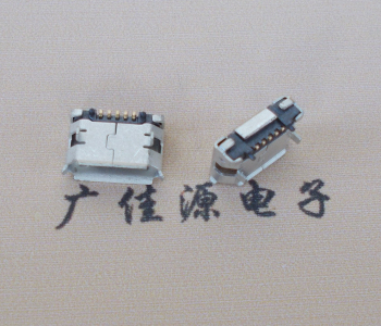 山东Micro USB 5pin接口 固定脚距6.4插板有柱卷边