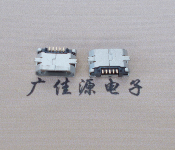 山东Micro USB平口全贴板 鱼叉脚5.0长带定位柱加焊盘