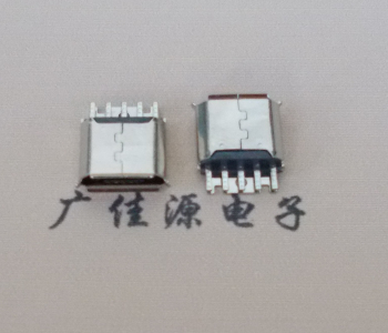 山东Micro USB母座 防水接口焊线夹板式悬空翻边
