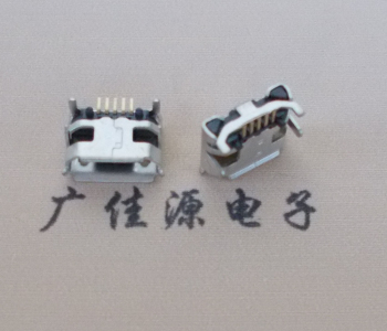 山东Micro USB母座牛角间距7.2x6.6mm加长端子定位柱