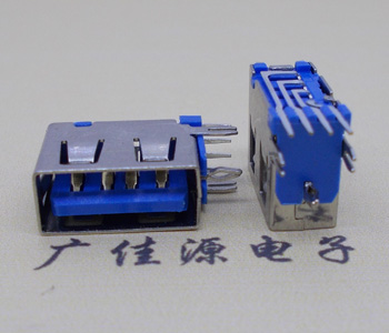 山东USB 测插2.0母座 短体10.0MM 接口 蓝色胶芯