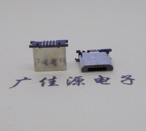 山东MICRO USB 5P公头短体5.6mm立贴带柱无卡勾