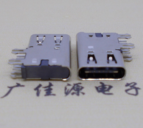 山东侧插USB3.1接头座子.90度type-c母座.6p侧插连接器