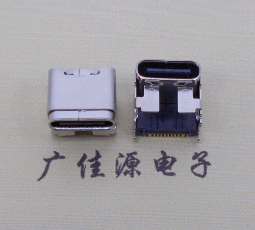 山东type c16p四脚插板单排贴片板上垫高母座H=5.9、9.5mm