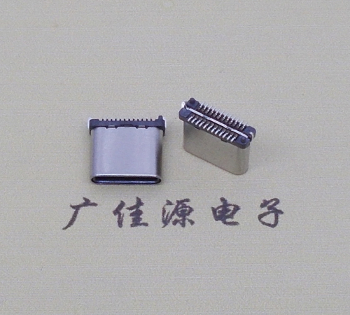 山东USB TYPE-C接口短体24P公头立式贴板高度H=8.0mm 高速数据传输快充电款