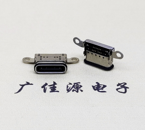 山东USB 3.1C口.TYPE-C16P防水双排贴插座带螺丝孔
