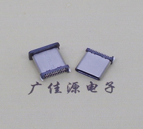 山东USB TYPE-C接口短体24P公头立式贴板高度H=8.0mm 高速数据传输快充电款