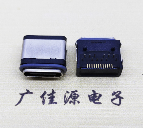 山东USB3.1防水TYPE-C24P卧式母座四脚插带定位柱